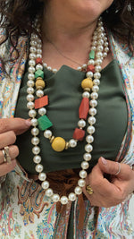 Collana perle-legno