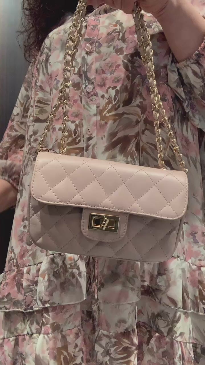 Borsa trapuntata rosa chiaro