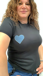 T-shirt cuore in jeans D AEA
