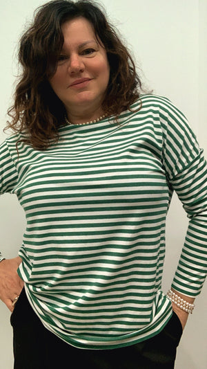 T-shirt d over righe m /lunga