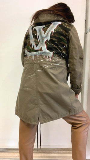 Parka d con stampa