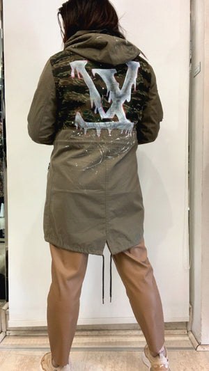 Parka d con stampa