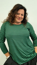 T-shirt d over righe m /lunga