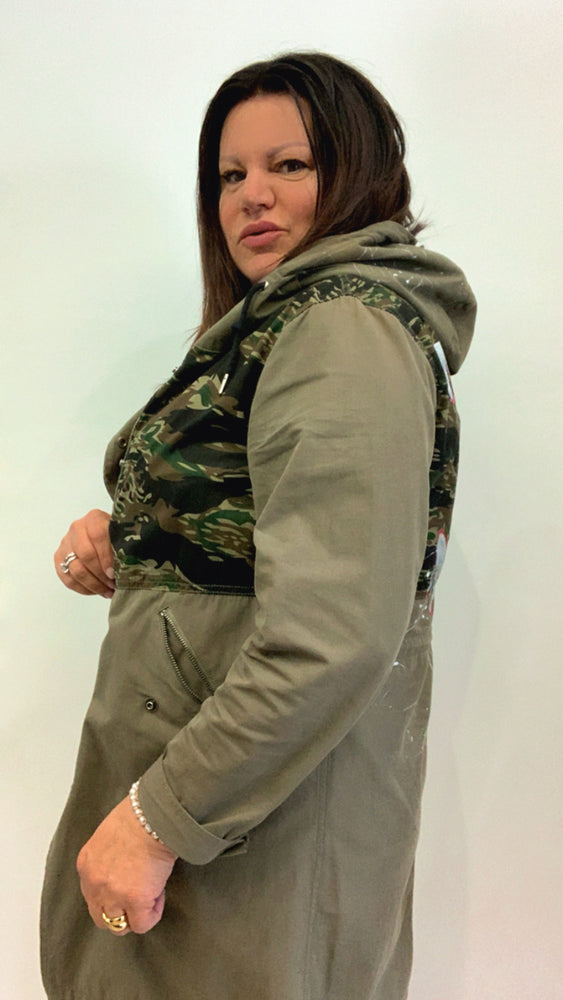 Parka d con stampa