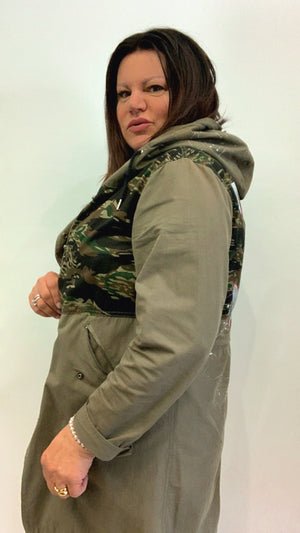 Parka d con stampa